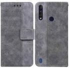 For Motorola Moto G8 Power Lite Geometric Embossed Leather Phone Case(Grey) - 1