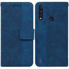 For Motorola Moto G8 Power Lite Geometric Embossed Leather Phone Case(Blue) - 1