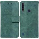 For Motorola Moto G8 Power Lite Geometric Embossed Leather Phone Case(Green) - 1