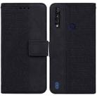 For Motorola Moto G8 Power Lite Geometric Embossed Leather Phone Case(Black) - 1