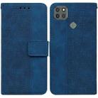 For Motorola Moto G9 Power Geometric Embossed Leather Phone Case(Blue) - 1