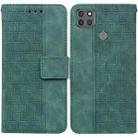 For Motorola Moto G9 Power Geometric Embossed Leather Phone Case(Green) - 1