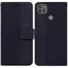 For Motorola Moto G9 Power Geometric Embossed Leather Phone Case(Black) - 1