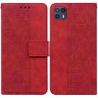 For Motorola Moto G50 5G Geometric Embossed Leather Phone Case(Red) - 1