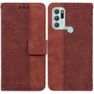 For Motorola Moto G60S Geometric Embossed Leather Phone Case(Brown) - 1