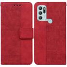 For Motorola Moto G60S Geometric Embossed Leather Phone Case(Red) - 1