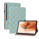 For Samsung Galaxy Tab S8 / Tab S7 Color Weave Texture Flip Leather Tablet Case with Holder(Rainbow) - 1