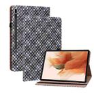 For Samsung Galaxy Tab S8+ / Tab S7+ Color Weave Texture Flip Leather Tablet Case with Holder(Black) - 1