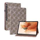 For Samsung Galaxy Tab S8+ / Tab S7+ Color Weave Texture Flip Leather Tablet Case with Holder(Brown) - 1