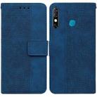 For Infinix Hot 8 X650 CC7 Geometric Embossed Leather Phone Case(Blue) - 1