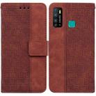 For Infinix Hot 9 X655C / Note 7 Lite Geometric Embossed Leather Phone Case(Brown) - 1