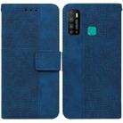 For Infinix Hot 9 X655C / Note 7 Lite Geometric Embossed Leather Phone Case(Blue) - 1