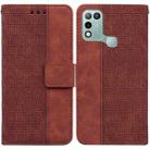 For Infinix Hot 10 Play / Smart 5 India Geometric Embossed Leather Phone Case(Brown) - 1
