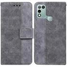 For Infinix Hot 10 Play / Smart 5 India Geometric Embossed Leather Phone Case(Grey) - 1