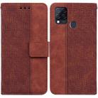 For Infinix Hot 10s / Hot 10T Geometric Embossed Leather Phone Case(Brown) - 1