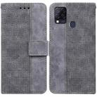 For Infinix Hot 10s / Hot 10T Geometric Embossed Leather Phone Case(Grey) - 1