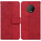 For Infinix Note 7 X690 Geometric Embossed Leather Phone Case(Red) - 1