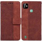 For Infinix Smart HD 2021 X612 Geometric Embossed Leather Phone Case(Brown) - 1