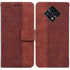 For Infinix Zero 8 X687 Geometric Embossed Leather Phone Case(Brown) - 1