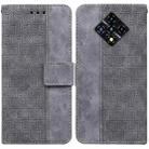 For Infinix Zero 8 X687 Geometric Embossed Leather Phone Case(Grey) - 1