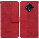 For Infinix Zero 8 X687 Geometric Embossed Leather Phone Case(Red) - 1