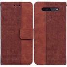 For LG K41S / K51S Geometric Embossed Leather Phone Case(Brown) - 1