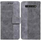 For LG K61 Geometric Embossed Leather Phone Case(Grey) - 1