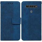 For LG K61 Geometric Embossed Leather Phone Case(Blue) - 1