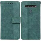 For LG K61 Geometric Embossed Leather Phone Case(Green) - 1
