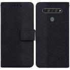 For LG K61 Geometric Embossed Leather Phone Case(Black) - 1