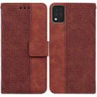 For LG K42 Geometric Embossed Leather Phone Case(Brown) - 1