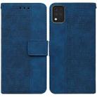 For LG K42 Geometric Embossed Leather Phone Case(Blue) - 1