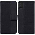 For LG K42 Geometric Embossed Leather Phone Case(Black) - 1