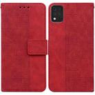 For LG K42 Geometric Embossed Leather Phone Case(Red) - 1