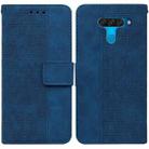 For LG K50 / Q60 Geometric Embossed Leather Phone Case(Blue) - 1