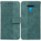 For LG K50 / Q60 Geometric Embossed Leather Phone Case(Green) - 1