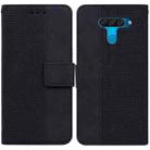 For LG K50 / Q60 Geometric Embossed Leather Phone Case(Black) - 1