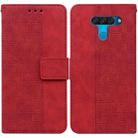 For LG K50 / Q60 Geometric Embossed Leather Phone Case(Red) - 1