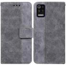 For LG K52 / K62 / Q52 Geometric Embossed Leather Phone Case(Grey) - 1