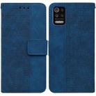 For LG K52 / K62 / Q52 Geometric Embossed Leather Phone Case(Blue) - 1