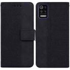 For LG K52 / K62 / Q52 Geometric Embossed Leather Phone Case(Black) - 1