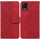 For LG K52 / K62 / Q52 Geometric Embossed Leather Phone Case(Red) - 1