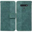 For LG Stylo 6 / K71 Geometric Embossed Leather Phone Case(Green) - 1