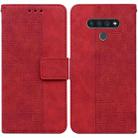 For LG Stylo 6 / K71 Geometric Embossed Leather Phone Case(Red) - 1