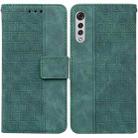 For LG Velvet / G9 5G / 4G Geometric Embossed Leather Phone Case(Green) - 1