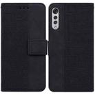 For LG Velvet / G9 5G / 4G Geometric Embossed Leather Phone Case(Black) - 1