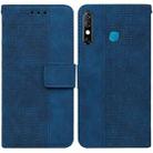 For Tecno Camon 12 / Spark 4 Geometric Embossed Leather Phone Case(Blue) - 1