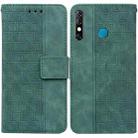 For Tecno Camon 12 / Spark 4 Geometric Embossed Leather Phone Case(Green) - 1