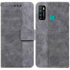 For Tecno Camon 15 Geometric Embossed Leather Phone Case(Grey) - 1