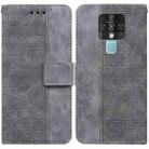 For Tecno Camon 16 Geometric Embossed Leather Phone Case(Grey) - 1